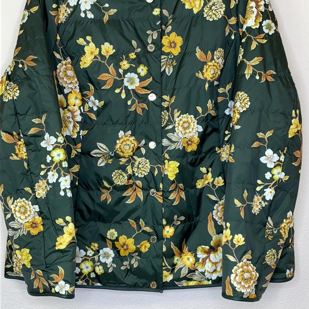 Dennis Basso Quilted Floral Puffer Jacket Size L - Picture 4 of 13
